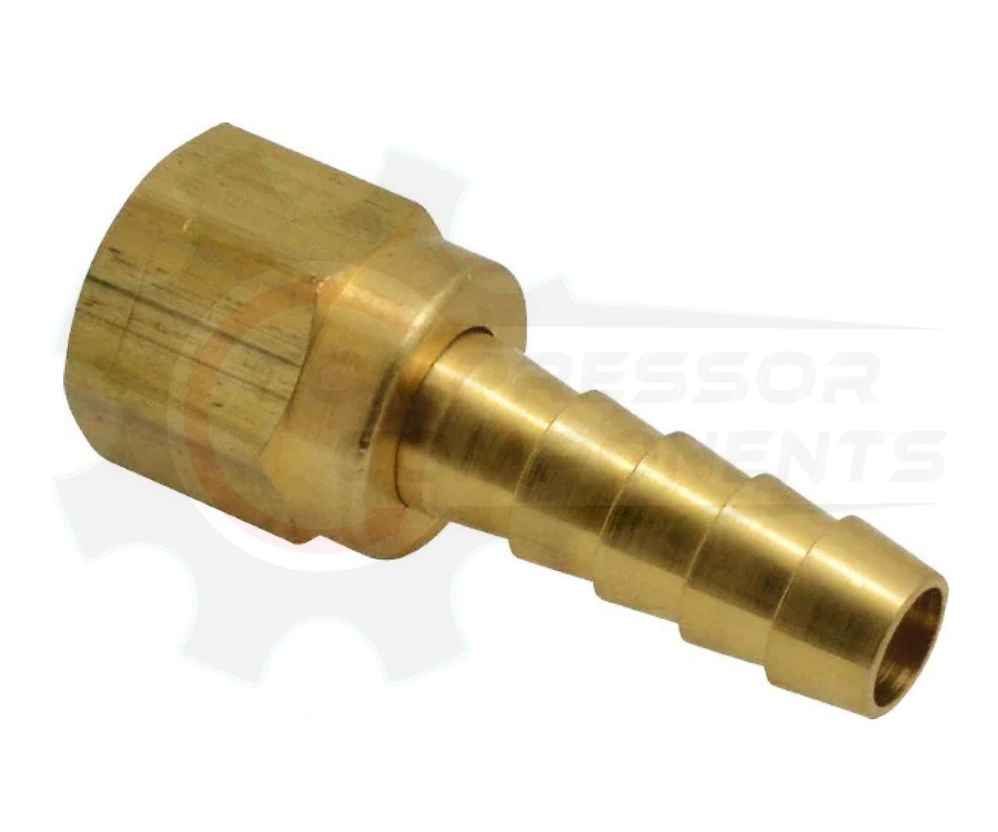 3/8" Hose Barb X 1/4" FNPT Swivel Brass