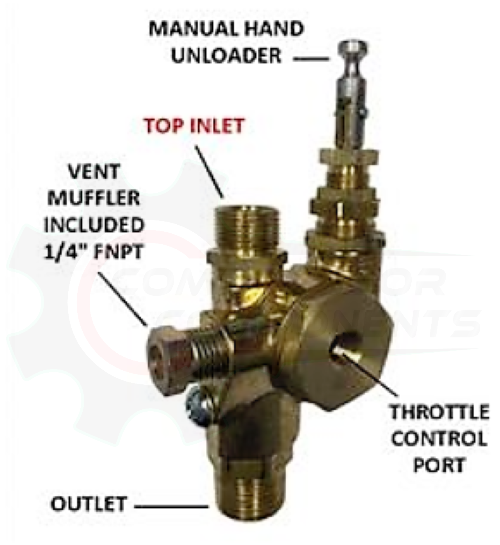 CONRADER Piloted Unloader Check Valves NSG Series - 3/8" FNPT TOP INLET x 1/2" MNPT OUTLET
