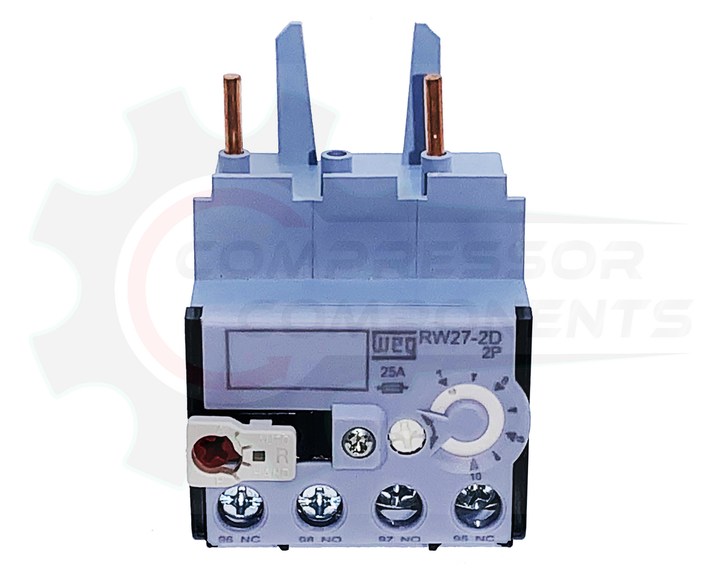WEG RW27-2D2-U010 / 7-10 AMP 2 POLE ADJUSTABLE OVERLOAD RELAY FOR CWB CONTACTORS