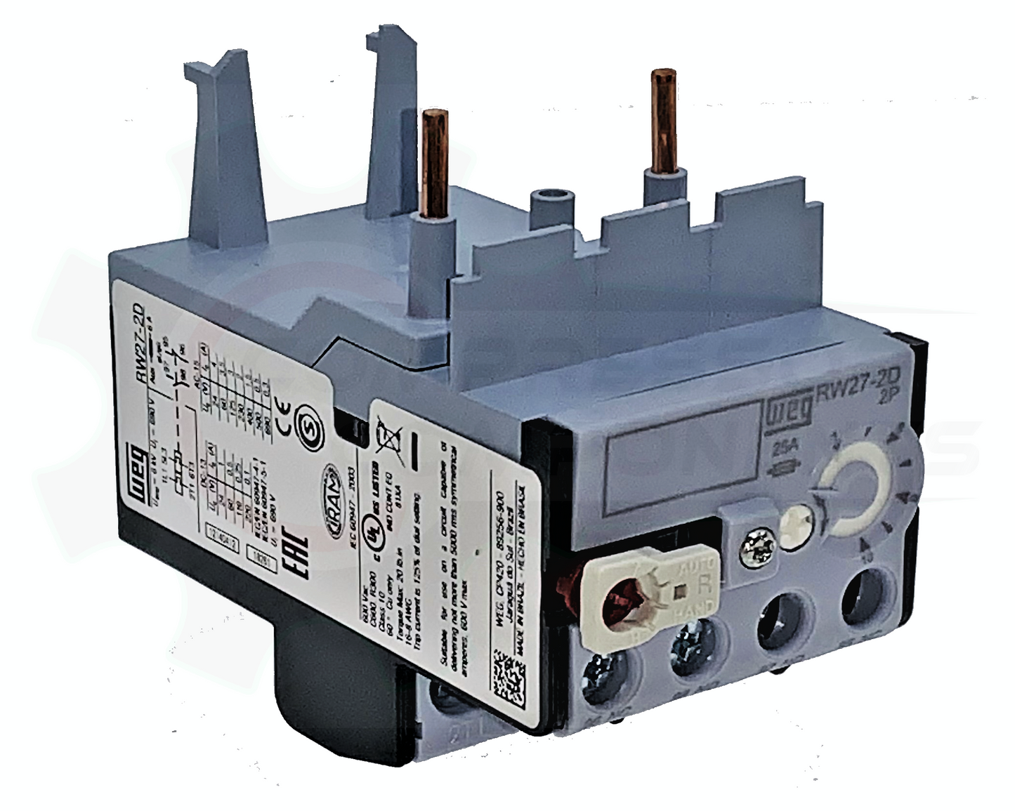 WEG RW27-2D2-U010 / 7-10 AMP 2 POLE ADJUSTABLE OVERLOAD RELAY FOR CWB CONTACTORS
