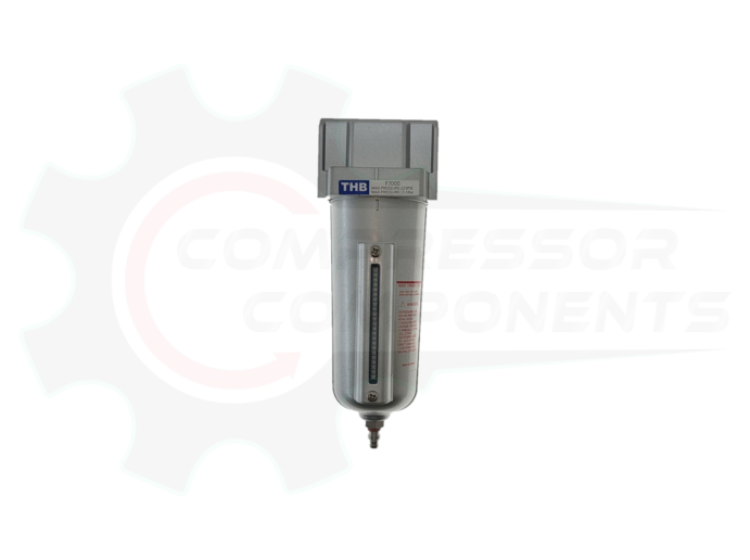 THB F704 INDUSTRIAL PARTICULATE FILTER - 1/2" FNPT INDUSTRIAL GRADE WITH 5 MICRON 140 CFM FILTER & MANUAL DRAIN