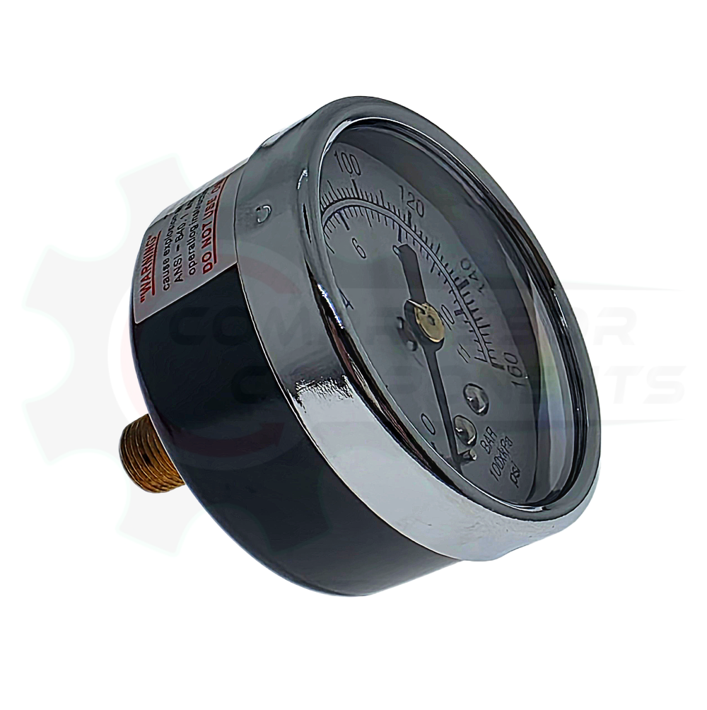 PIC 0-160 PSI CENTER BACK MOUNT DRY PRESSURE GAUGE 2" DIAL 1/8" MNPT