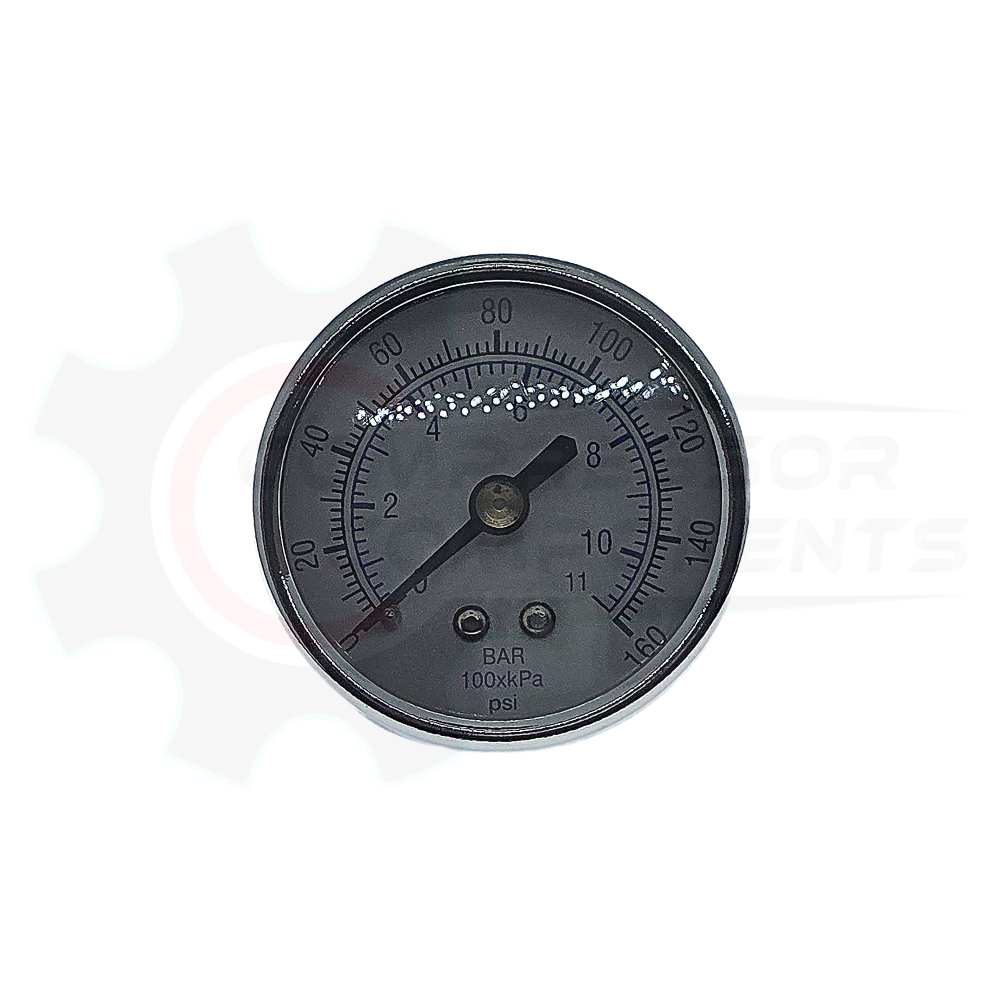PIC 0-160 PSI CENTER BACK MOUNT DRY PRESSURE GAUGE 2" DIAL 1/8" MNPT