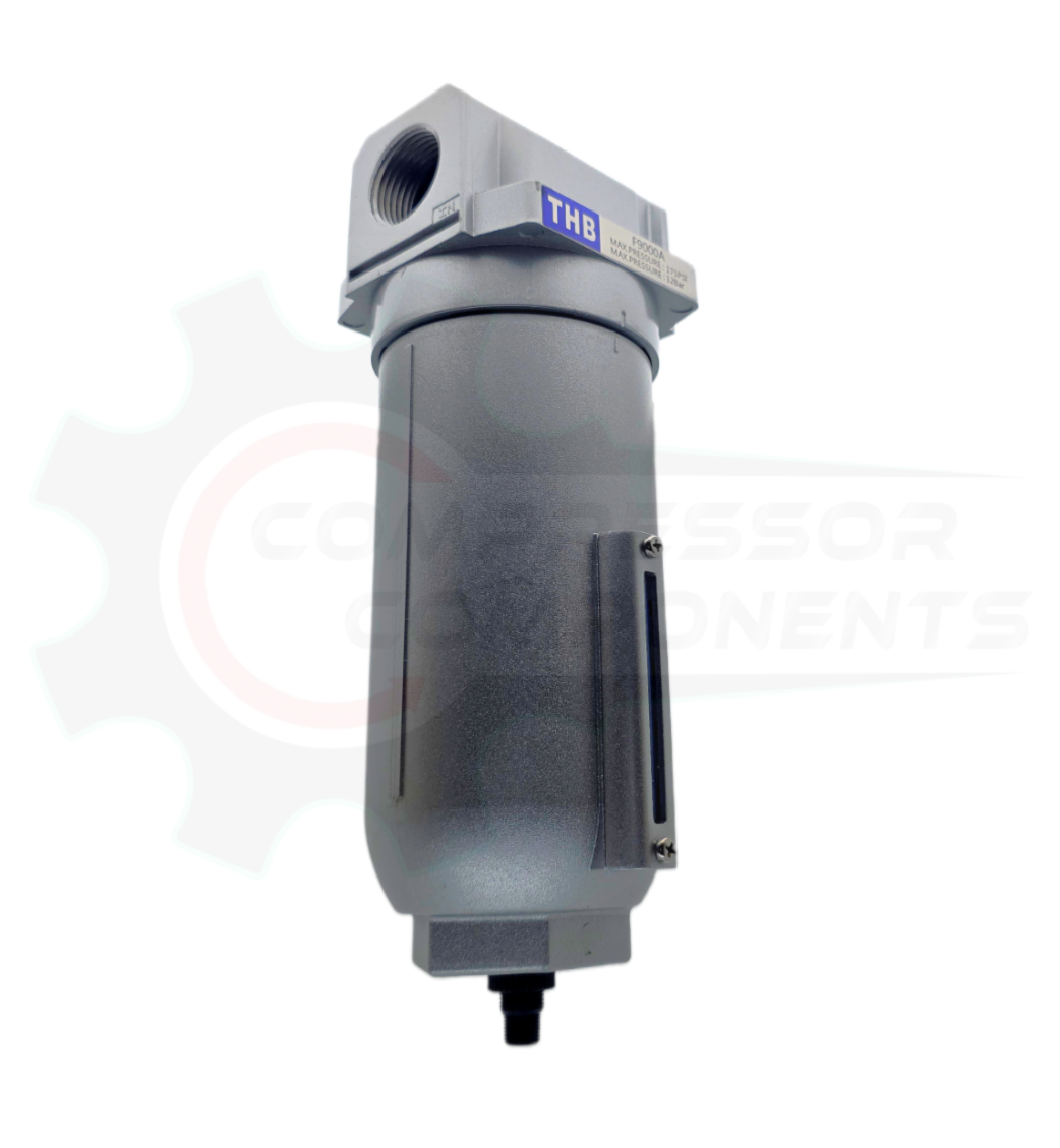 THB F908A INDUSTRIAL PARTICULATE FILTER -  1" FNPT HIGH FLOW INDUSTRIAL GRADE WITH 5 MICRON 160 CFM FILTER & AUTO DRAIN
