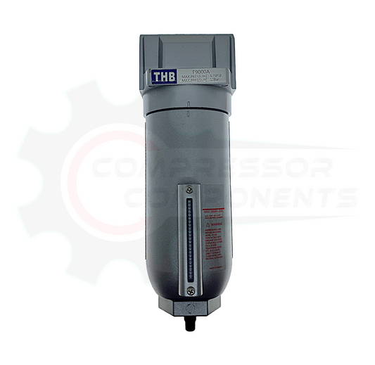 THB F908A INDUSTRIAL PARTICULATE FILTER -  1" FNPT HIGH FLOW INDUSTRIAL GRADE WITH 5 MICRON 160 CFM FILTER & AUTO DRAIN