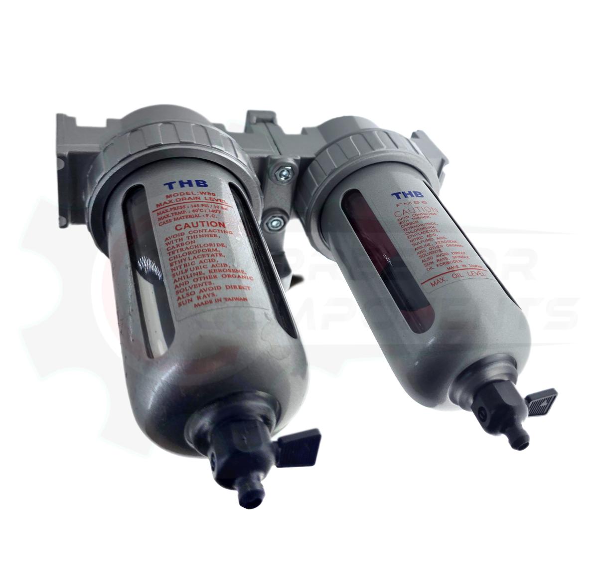 THB F80-FM864 - 2 STAGE PARTICULATE & COALESCING FILTER COMBO - 1/2" FNPT / 88 CFM PARTICULATE & COALESCING FILTER COMBO