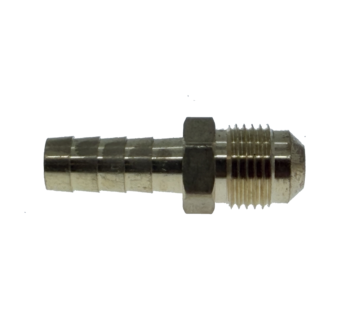 3/8" X 3/8" Hose Barb X 45 Degree Flare Adapter