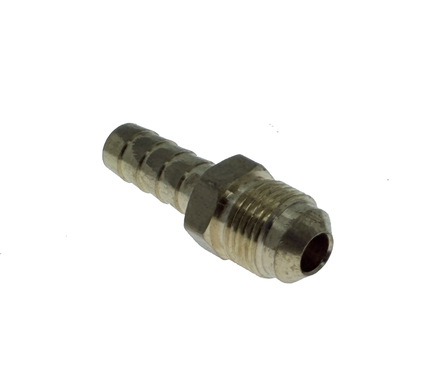 3/8" X 3/8" Hose Barb X 45 Degree Flare Adapter