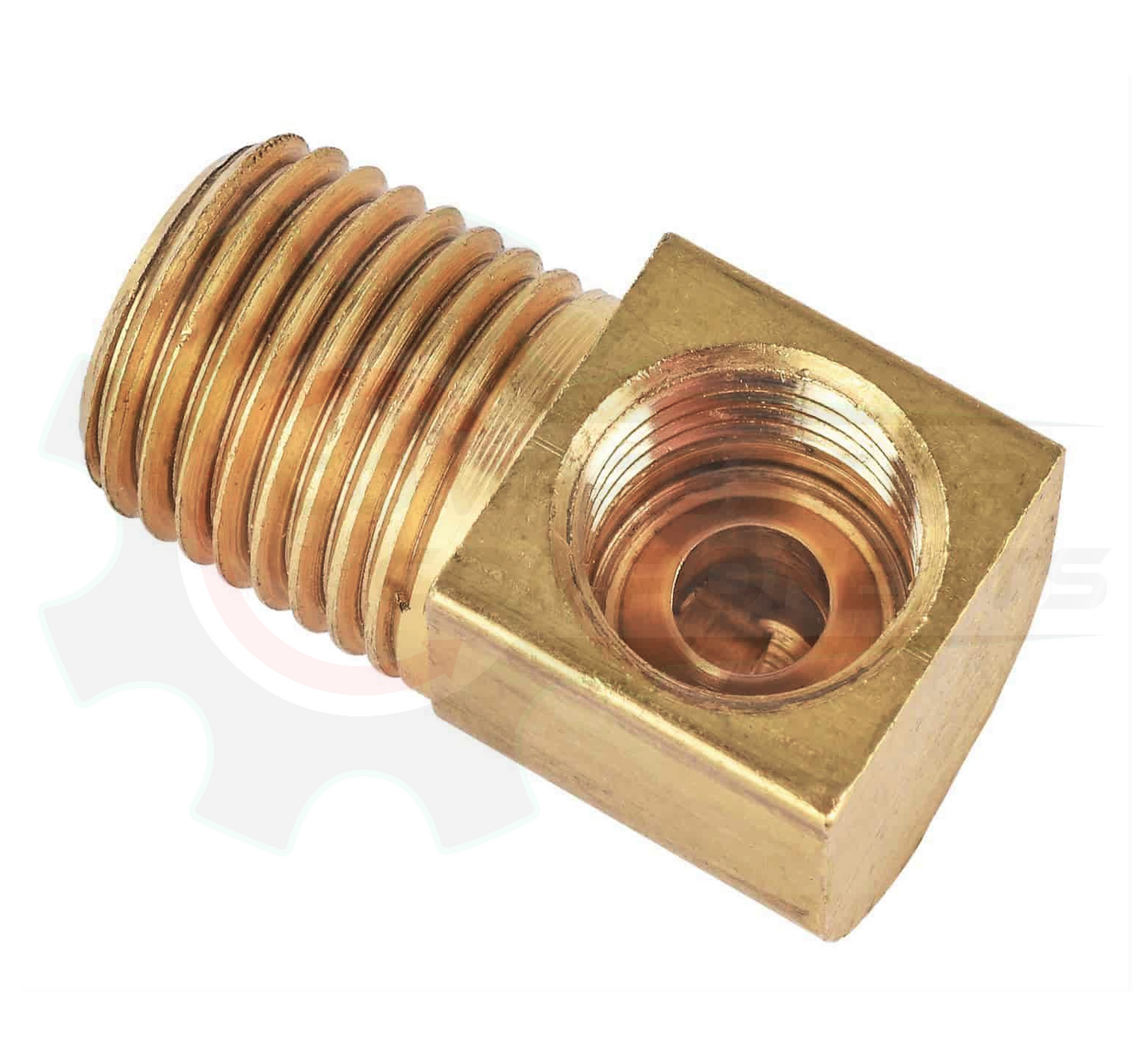 BRASS 1/4" INVERTED FLARE 90 DEGREE ELBOW X 1/4" MNPT ADAPTER