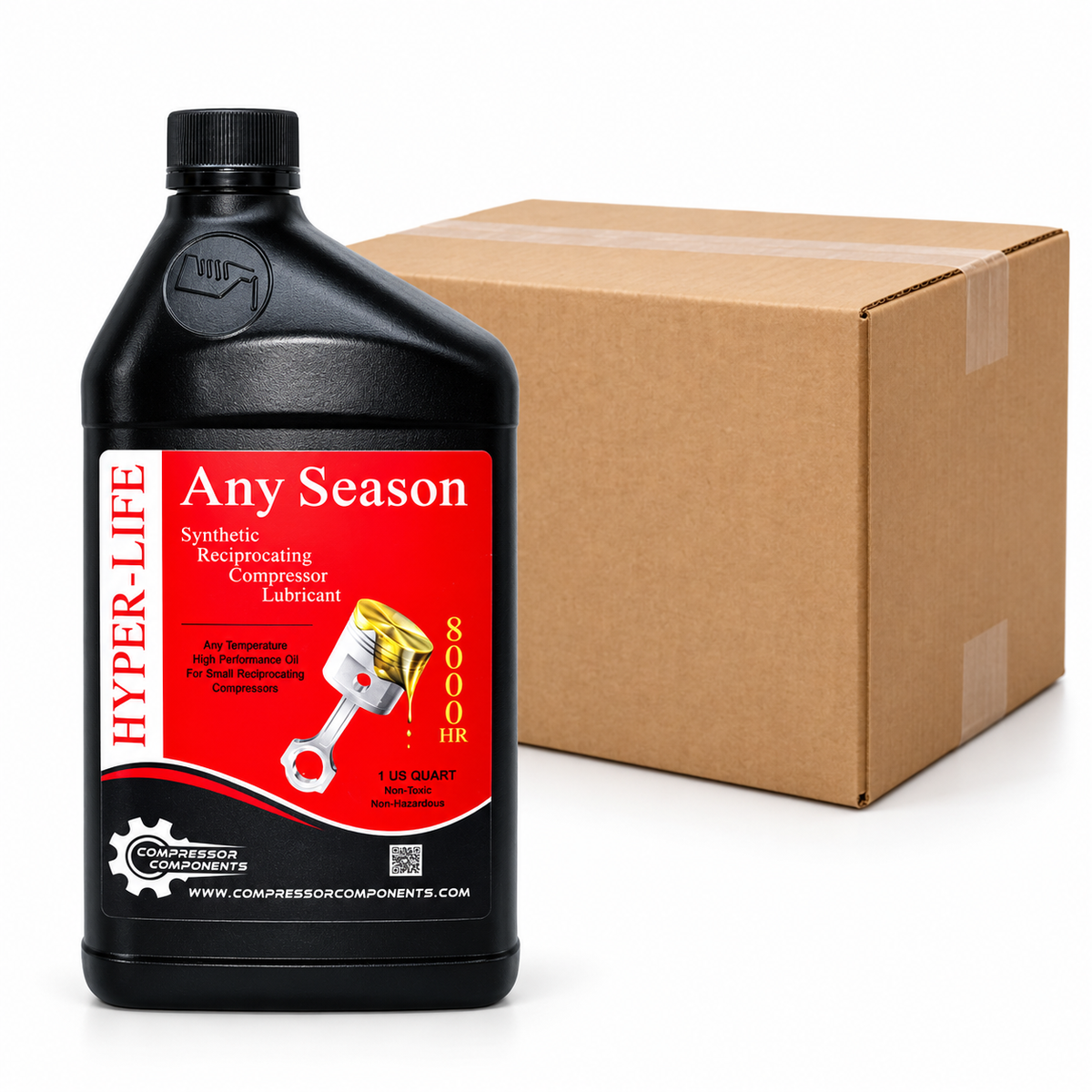 Compressor Components Hyper-Life Any Season ISO VG 100 Diester Reciprocating Compressor Oil Case of 12 Quarts compatible with Ingersoll Rand 38436721 38436739
