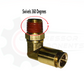3/8" Push Lock X 1/4" MNPT 90 Degree Brass Swivel Elbow
