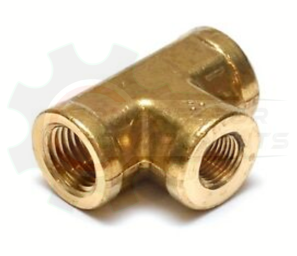 Brass Forged Reducing Union Tee 1/8" x 1/8" x 1/4" FNPT