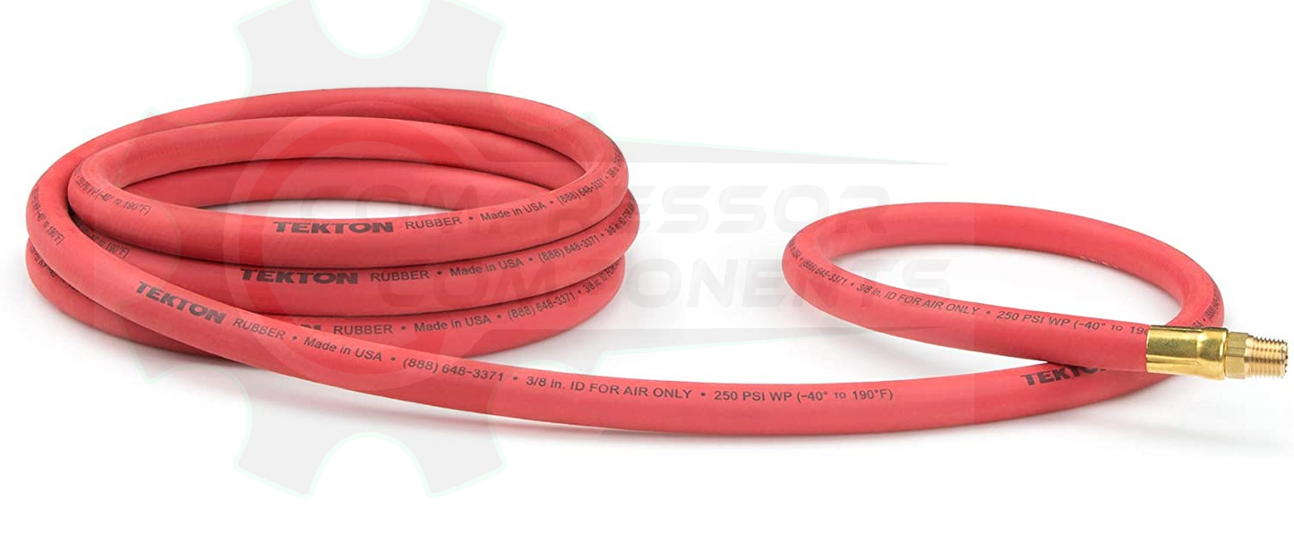 RUBBER 3/8" HOSE ID x 1/4" MNPT FIXED ENDS x 10 FOOT LONG