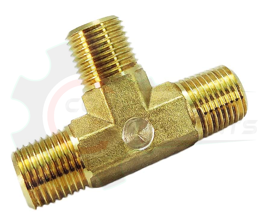 Forged Brass MNPT Equal Tee 1/8"