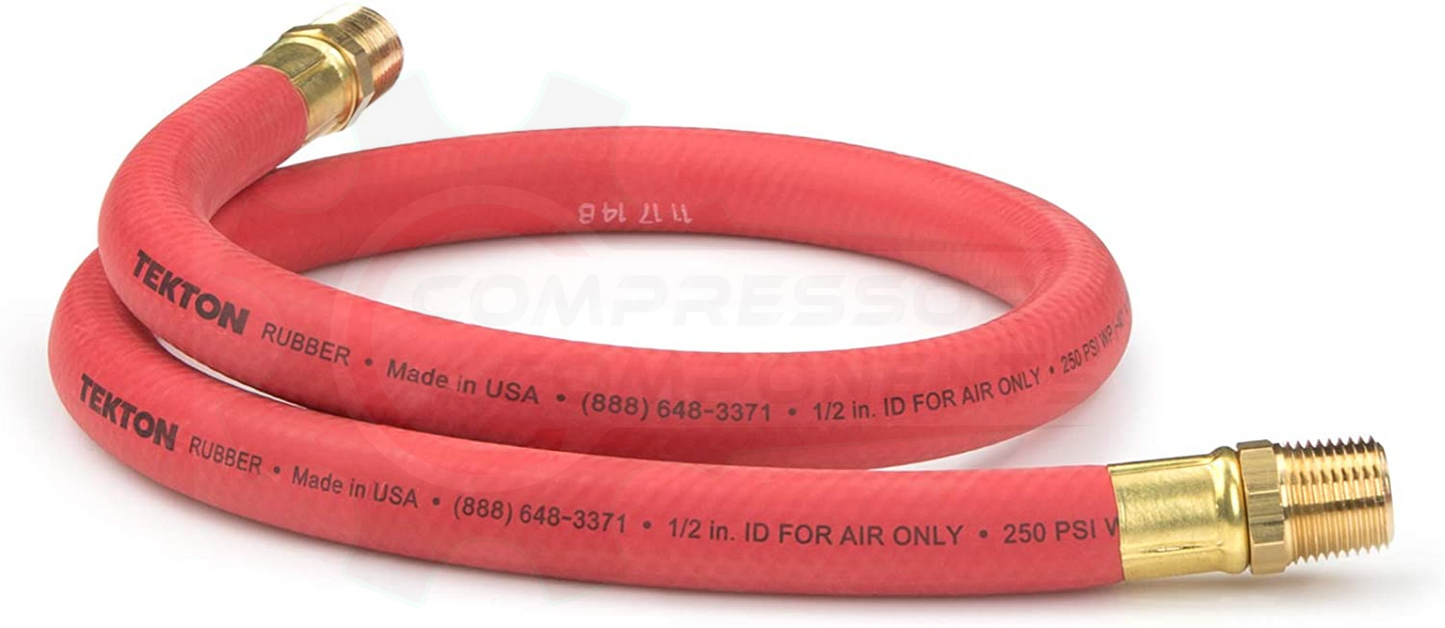 HYBRID 3/8" HOSE ID x 1/4" MNPT FIXED ENDS x 3 FOOT LONG  /  TK-46132