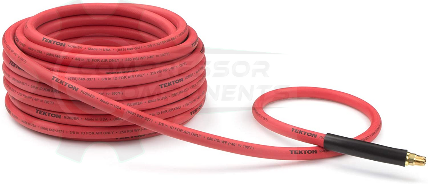 RUBBER 3/8" HOSE ID x 1/4" MNPT FIXED ENDS x 50 FOOT LONG