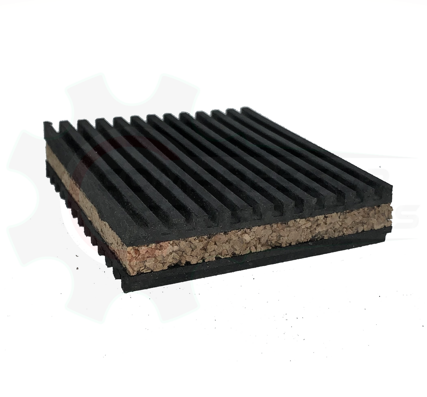 VIBRATION ISOLATORS / 3 INCH x 3 INCH x 7/8 INCH Rubber/Cork Anti-Vibration Pads
