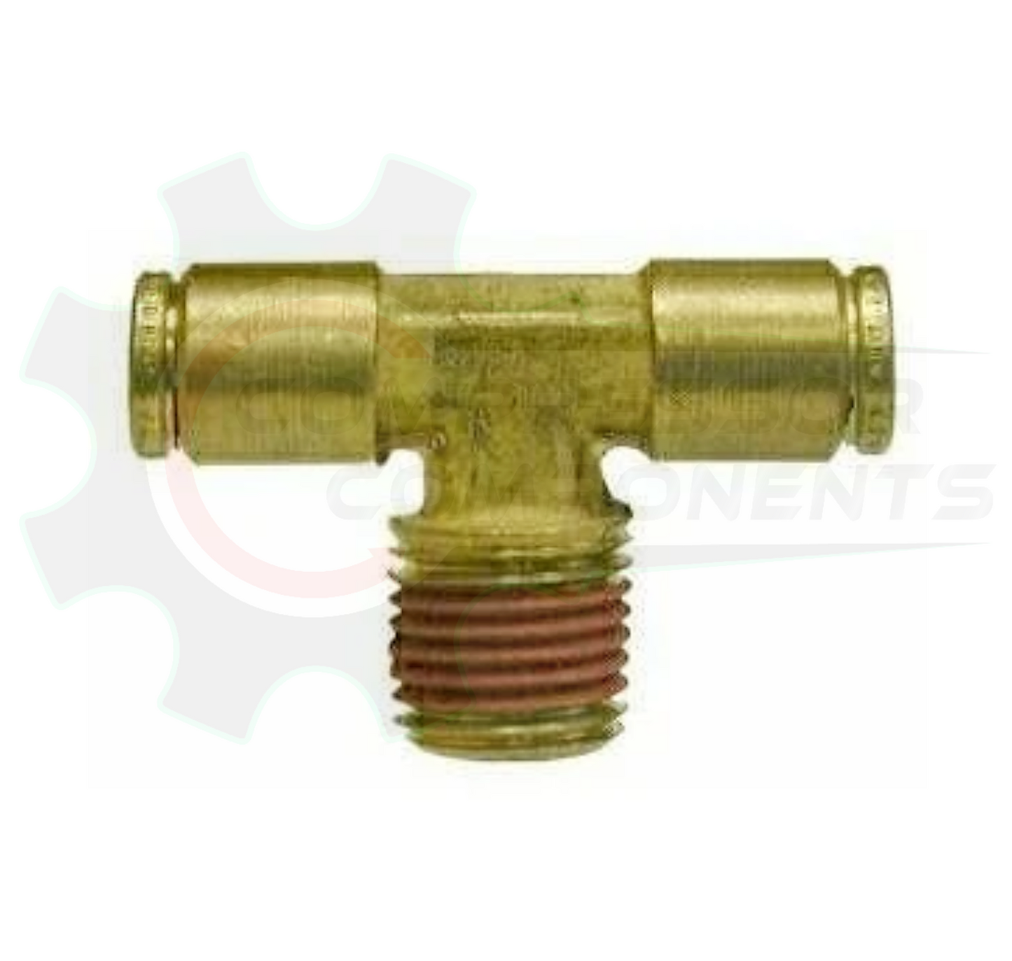 1/4" Brass Push Lock X 1/4" MNPT Fixed Branch Tee