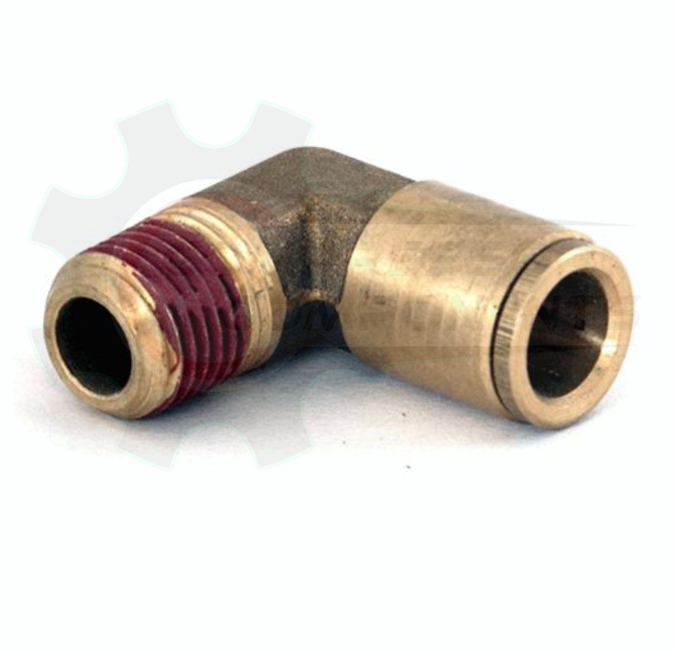 1/2" Brass Push Lock X 3/8" MNPT 90 Degree Elbow
