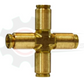 1/4" Brass Push Lock Cross
