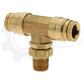 1/4" Brass Push Lock X 1/8" MNPT Swivel Branch Tee