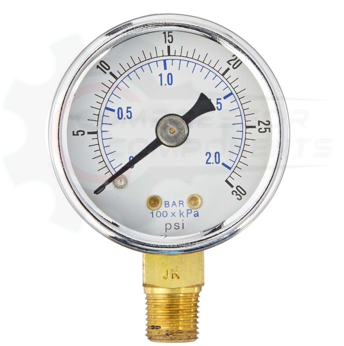 PIC 0-30 PSI BOTTOM MOUNT DRY PRESSURE GAUGE 1.5" DIAL 1/8" MNPT