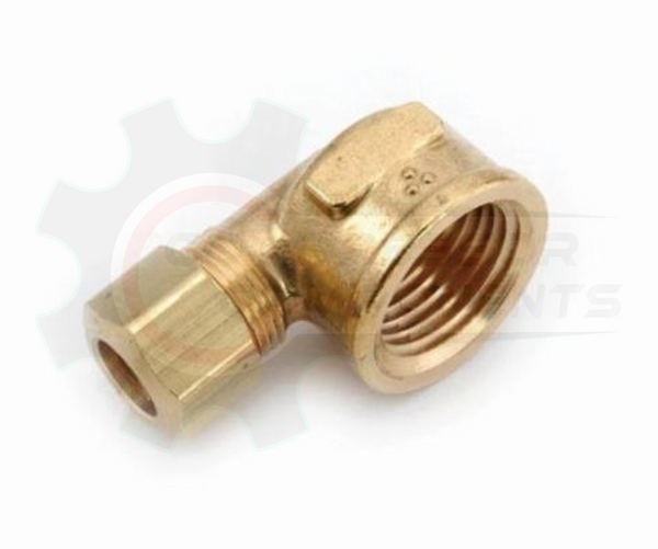 90 DEGREE 3/8" COMPRESSION x 1/2" FNPT ELBOW