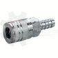 Industrial Steel Body Interchange Coupler - 3/8" BARB x 1/2" BODY