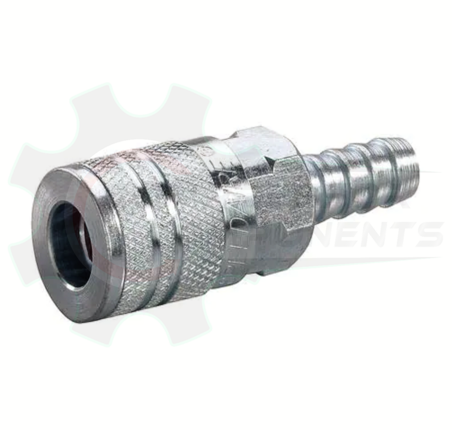 Industrial Steel Body Interchange Coupler - 3/8" BARB x 1/2" BODY