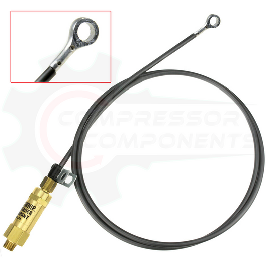 CONRADER THROTTLE CONTROL UNLOADER CABLE / BULLWHIP - 1/4" COMPRESSION REAR INLET / 12-60 INCHS LONG