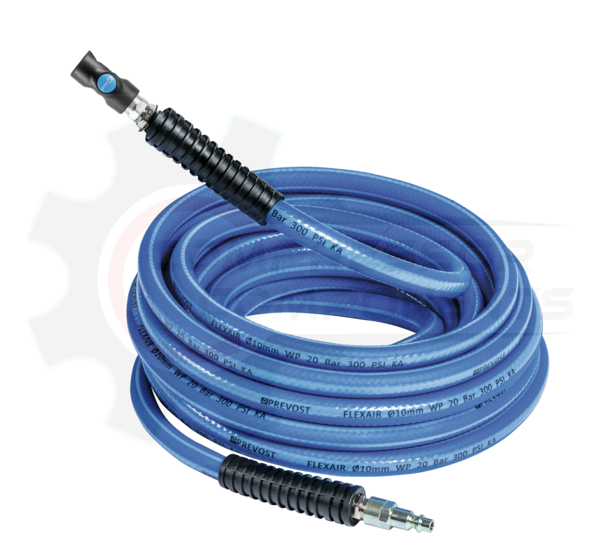 Prevost - RST RISB38100 - 3/8" ID HOSE x 100 FOOT LONG - INCLUDES FEMALE ISI 06 QUICK COUPLER & MALE PLUG