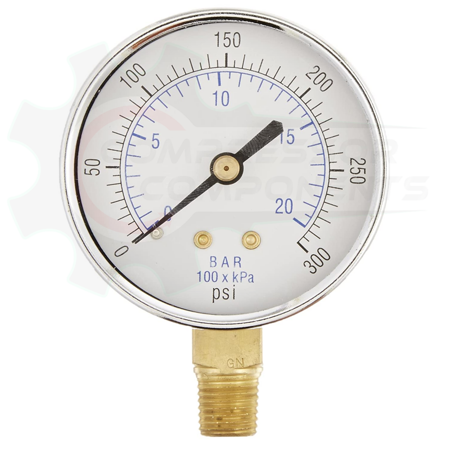 PIC 0-300 PSI BOTTOM MOUNT DRY PRESSURE GAUGE 3.5" DIAL 1/4" MNPT