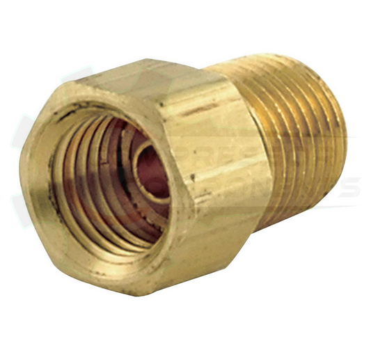 BRASS 3/16" INVERTED FLARE x 1/4" MNPT ADAPTER