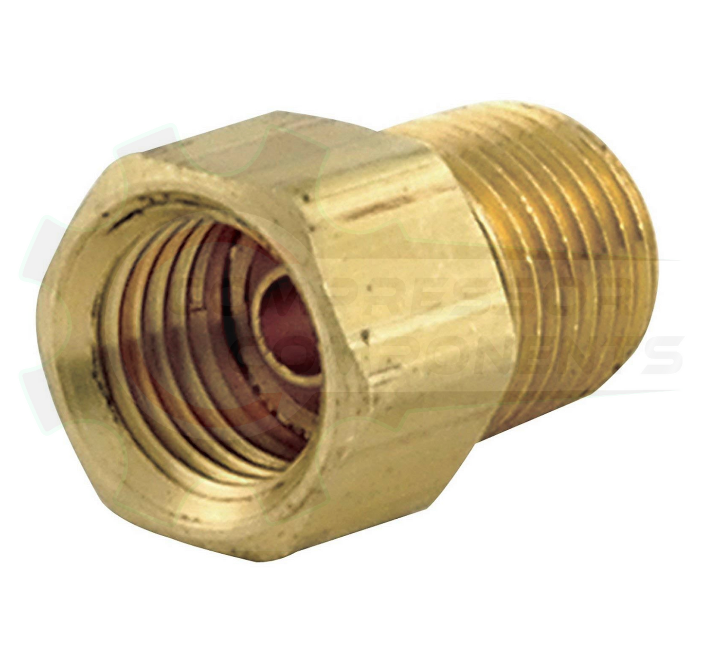 BRASS 5/16" INVERTED FLARE x 3/8" MNPT ADAPTER