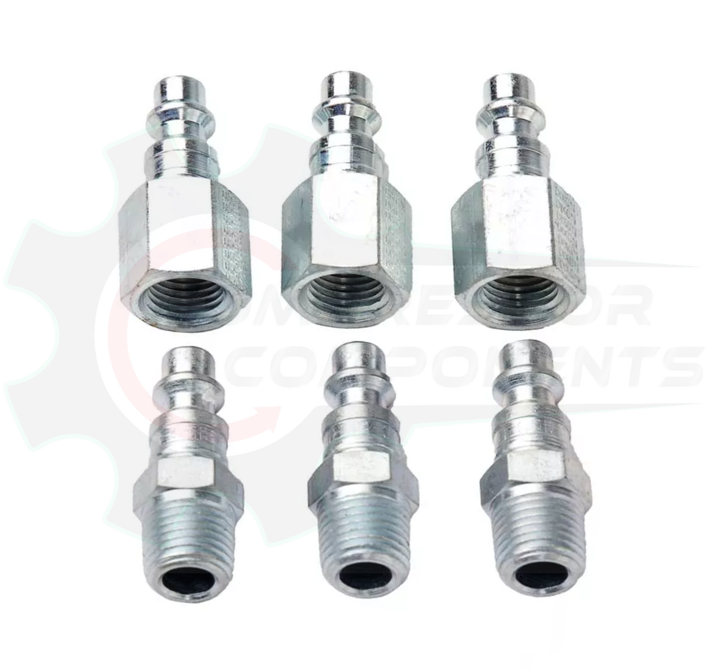 RapidAir Male Hose Coupler (6) PLUG KIT - 3x 1/4" FNPT  &  3x 1/4" MNPT