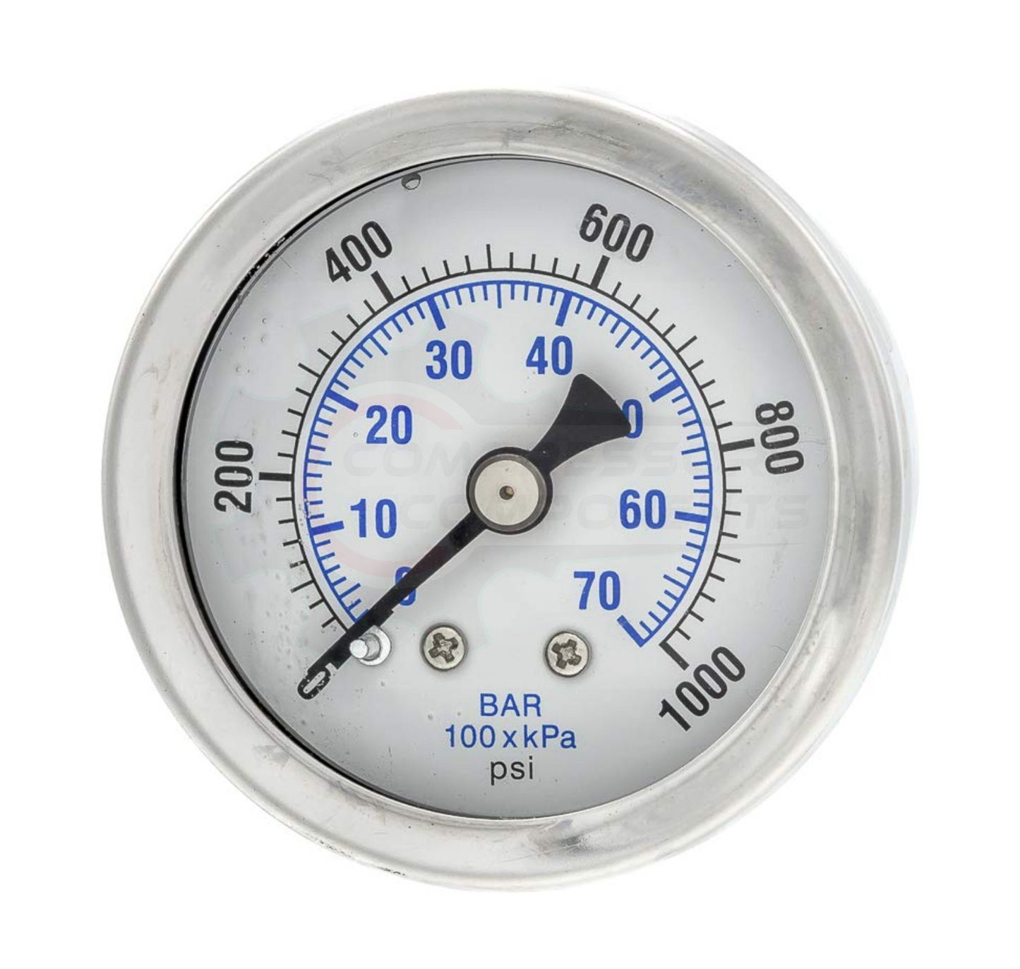 PIC 0-1000 PSI CENTER BACK MOUNT DRY PRESSURE GAUGE 2.5" DIAL 1/4" MNPT