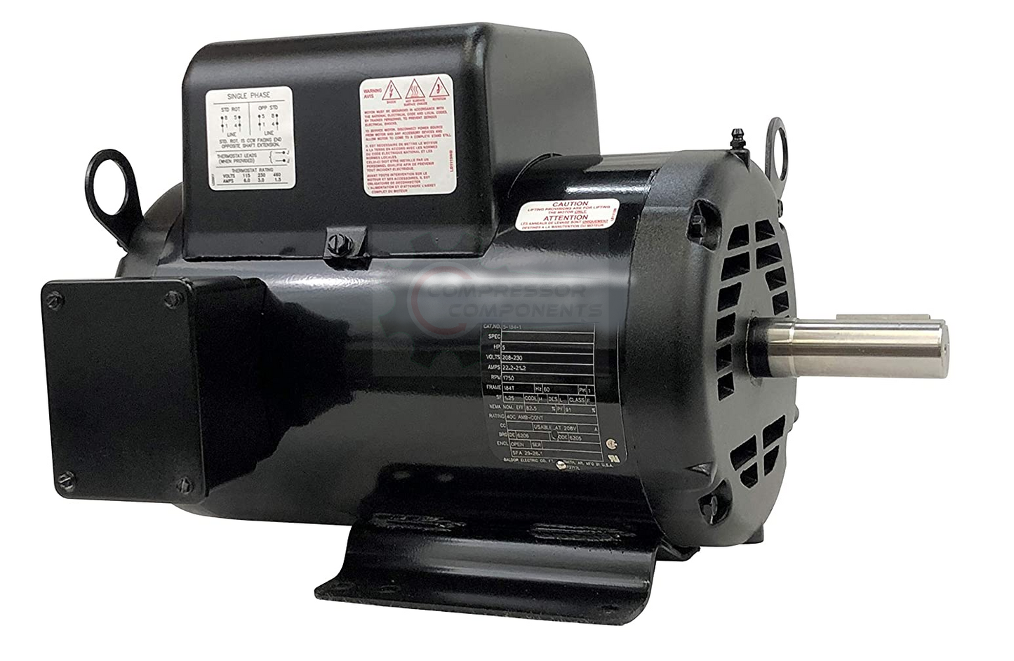 BALDOR 5-184-1 BALDOR / 5 HP 184T FRAME 208-230 VOLT REVERSIBLE