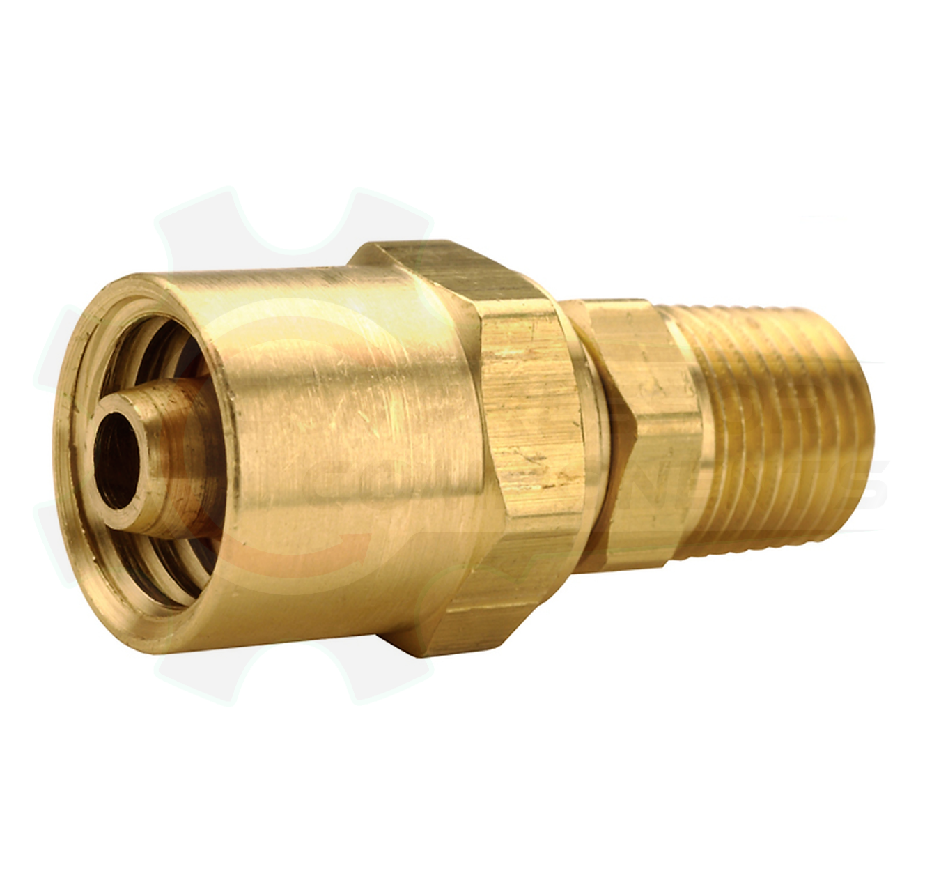 Male NPT Reusable Hose Fitting - 1/4" MNPT for 1/4" Hose ID X 1/2" OD Hose