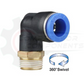 6mm Composite Body Push Lock X 1/4 Male BSPT Swivel Elbow