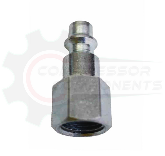 Industrial Steel Body Interchange Coupler Plug - 1/4" FNPT x 3/8" BODY