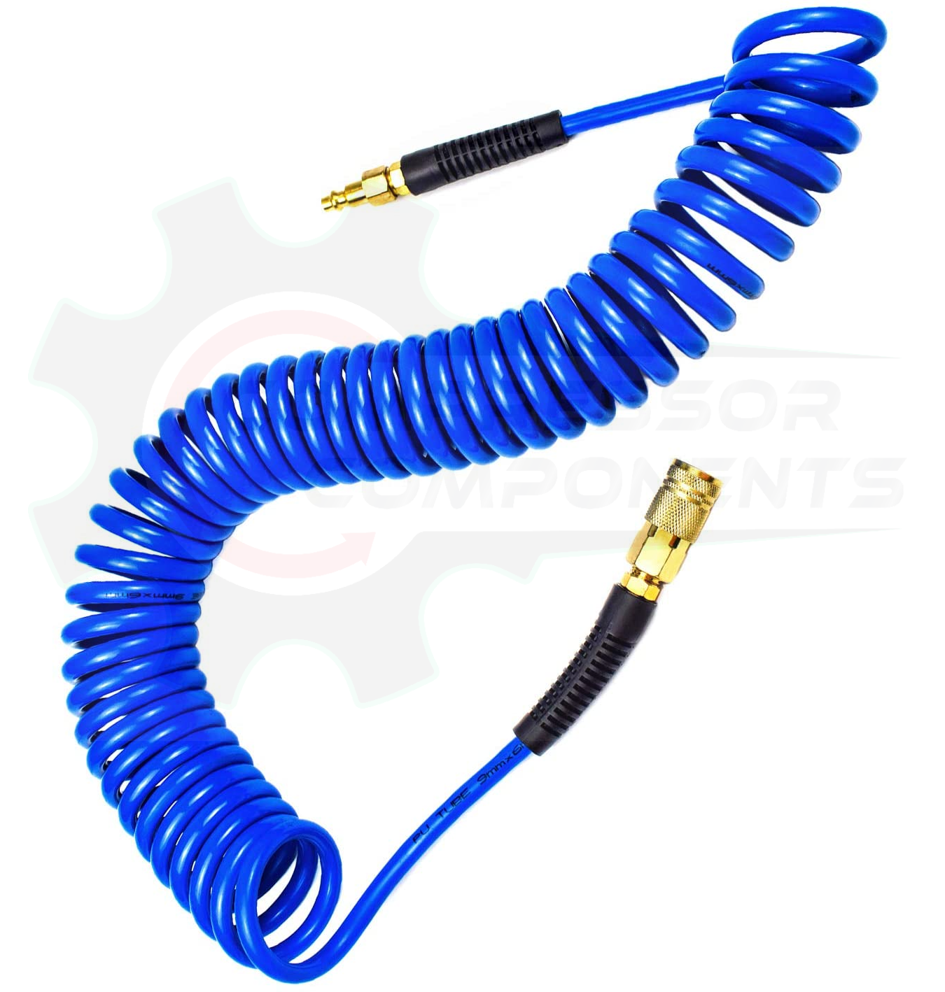 Polyurethane Recoil Hose 1/4" HOSE ID x 1/4" MNPT FIXED ENDS x 50 FOOT LONG