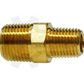 Brass Reducing Hex Nipple MNPT 3/8" X 1/8"