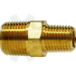 Brass Reducing Hex Nipple MNPT 1/2" X 3/8"