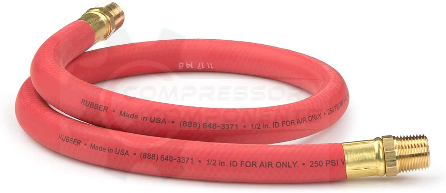 1" ID HOSE x 1" MNPT FIXED ENDS x 6 FOOT LONG