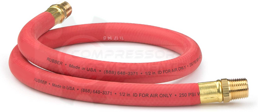 1" ID HOSE x 1" MNPT FIXED ENDS x 6 FOOT LONG