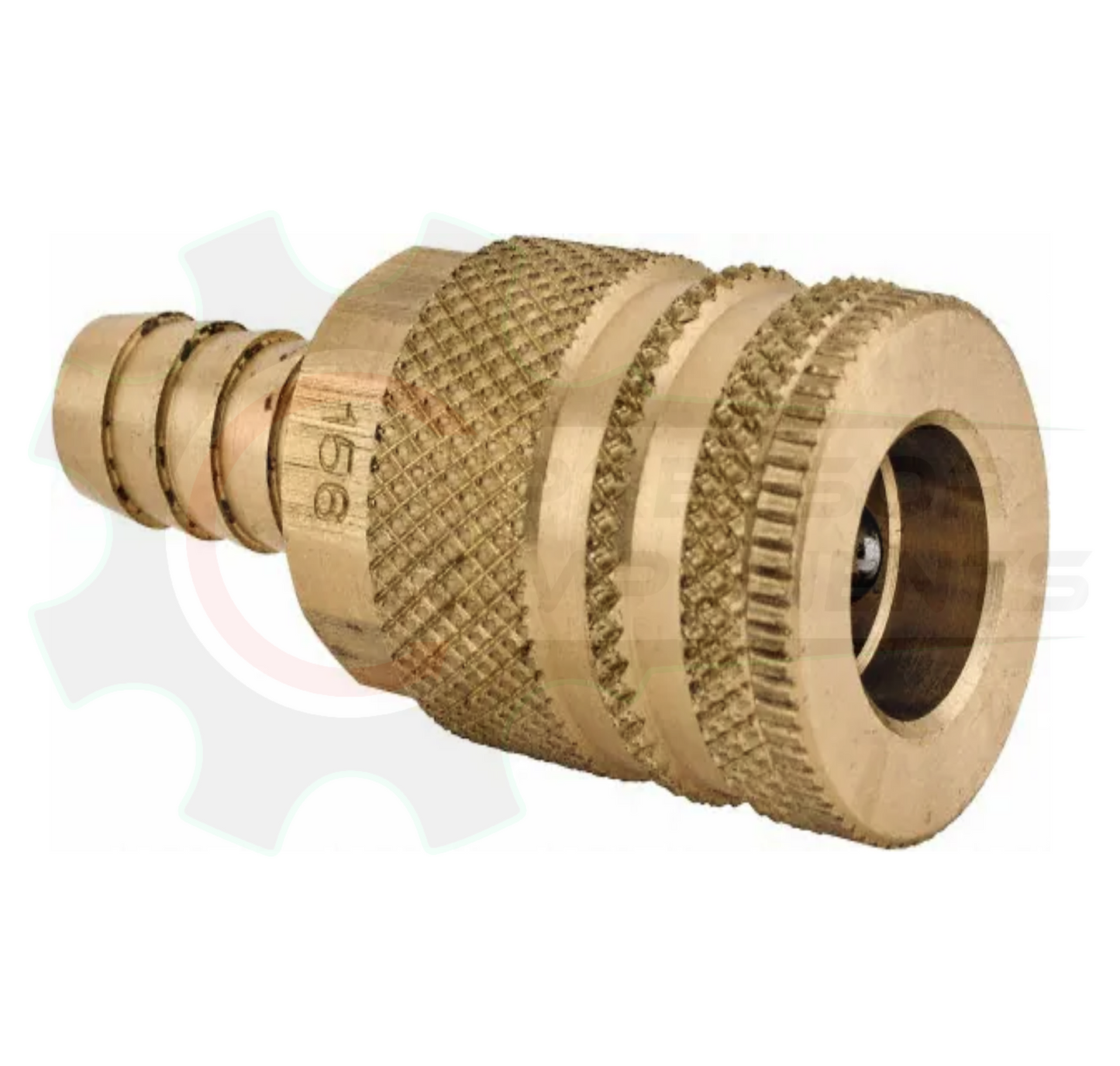 Industrial Brass Body Interchange Coupler - 3/8" BARB x 1/4" BODY